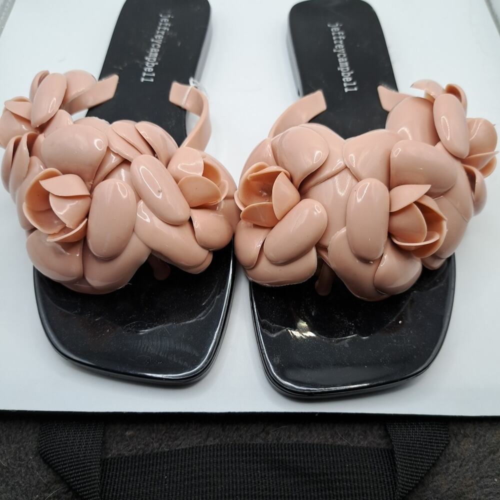 NEW! Beautiful Floralee Jelly Thong Sandals Jeffery Campbell Mauve Size 8 - Picture 6 of 7